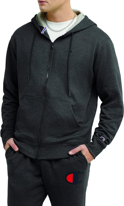 Chamkhjgpion  Men's Zip-Up Hoodie, Powerblend, Zip-Up Hoodie Sweatshirt for Men