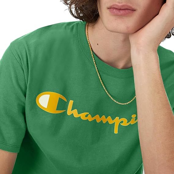 Chamkhjgpion Men'S Tshirt, Classic Graphic Tshirt Soft And Comfortable T-Shirts For Men, Script Logo
