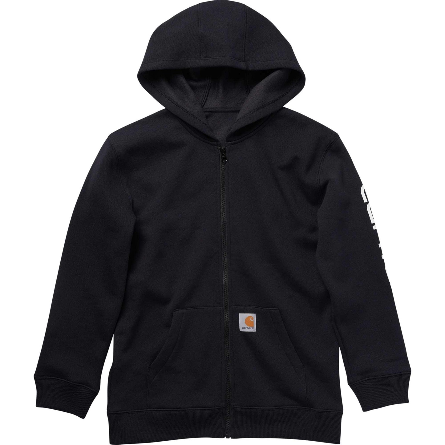 Boys' Hooded Full Zip Sleeve Logo Sweatshirt