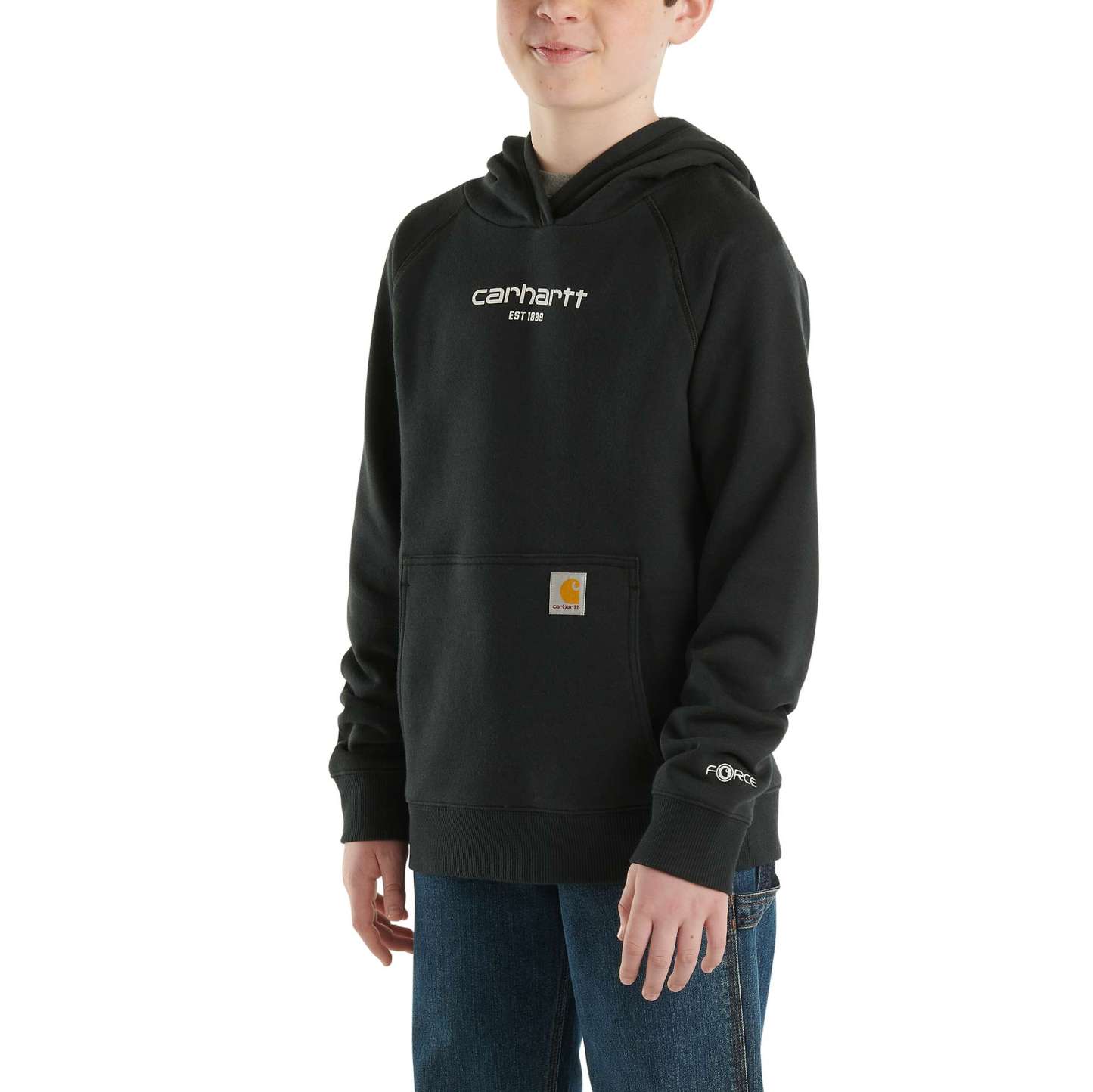 Boys' Carhartt Force Long-Sleeve Fleece Hooded Sweatshirt