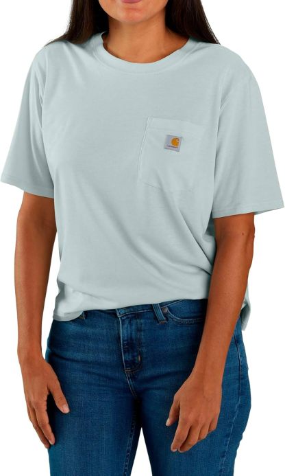 Carhkhjgartt Women's Loose Fit Lightweight Short-Sleeve Crewneck T-Shirt