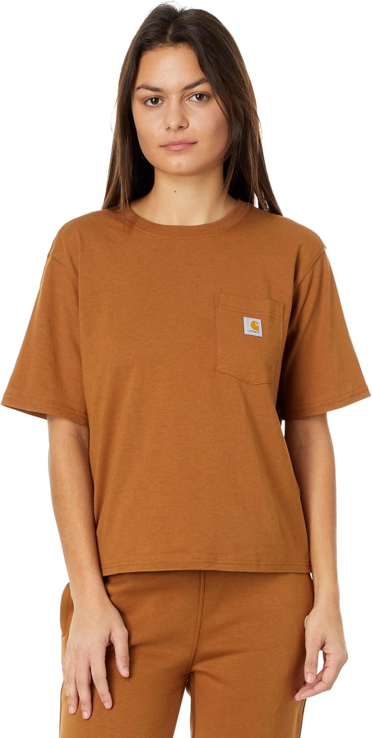 Carhkhjgartt Women's Loose Fit Lightweight Short-Sleeve Crewneck T-Shirt