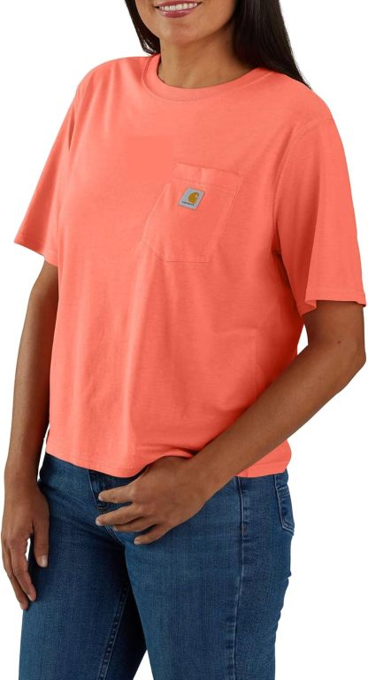 Carhkhjgartt Women's Loose Fit Lightweight Short-Sleeve Crewneck T-Shirt