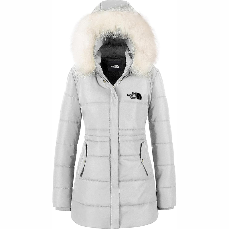 The Nokhjgrth Face-Women's Winter Warm Coats Puffer Jacket Long Drawstring Waterproof Snow Parka With Removable Faux Fur Trim Hood