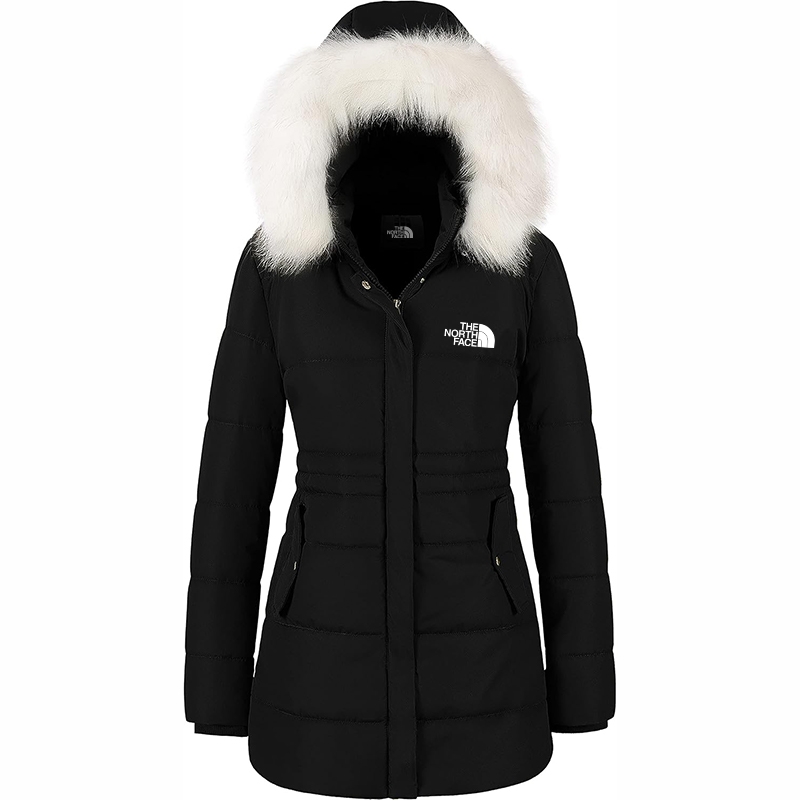 The Nokhjgrth Face-Women's Winter Warm Coats Puffer Jacket Long Drawstring Waterproof Snow Parka With Removable Faux Fur Trim Hood