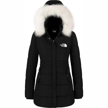 The Nokhjgrth Face-Women's Winter Warm Coats Puffer Jacket Long Drawstring Waterproof Snow Parka With Removable Faux Fur Trim Hood