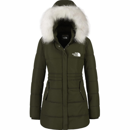 The Nokhjgrth Face-Women's Winter Warm Coats Puffer Jacket Long Drawstring Waterproof Snow Parka With Removable Faux Fur Trim Hood