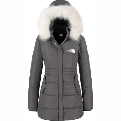 The Nokhjgrth Face-Women's Winter Warm Coats Puffer Jacket Long Drawstring Waterproof Snow Parka With Removable Faux Fur Trim Hood