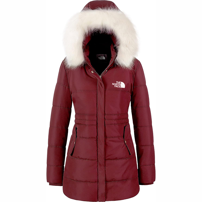 The Nokhjgrth Face-Women's Winter Warm Coats Puffer Jacket Long Drawstring Waterproof Snow Parka With Removable Faux Fur Trim Hood