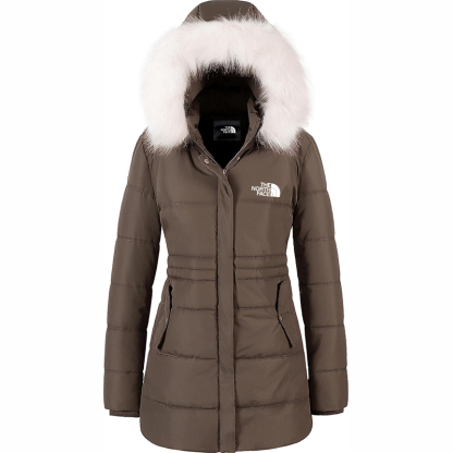 The Nokhjgrth Face-Women's Winter Warm Coats Puffer Jacket Long Drawstring Waterproof Snow Parka With Removable Faux Fur Trim Hood
