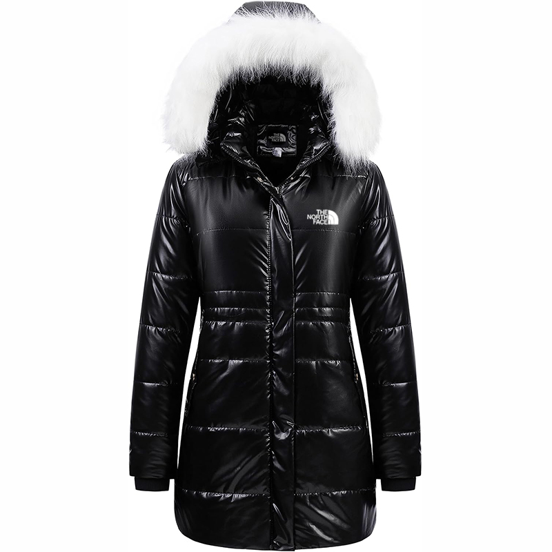The Nokhjgrth Face-Women's Winter Warm Coats Puffer Jacket Long Drawstring Waterproof Snow Parka With Removable Faux Fur Trim Hood