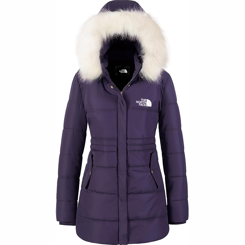 The Nokhjgrth Face-Women's Winter Warm Coats Puffer Jacket Long Drawstring Waterproof Snow Parka With Removable Faux Fur Trim Hood