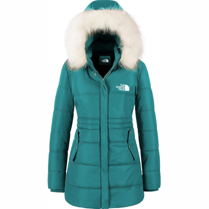 The Nokhjgrth Face-Women's Winter Warm Coats Puffer Jacket Long Drawstring Waterproof Snow Parka With Removable Faux Fur Trim Hood
