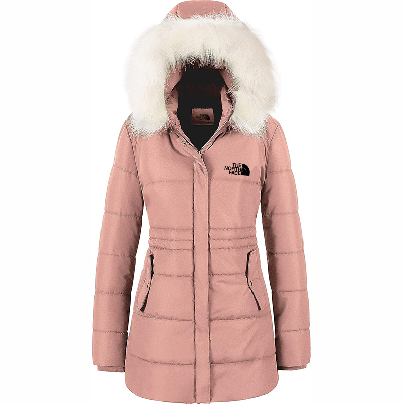 The Nokhjgrth Face-Women's Winter Warm Coats Puffer Jacket Long Drawstring Waterproof Snow Parka With Removable Faux Fur Trim Hood