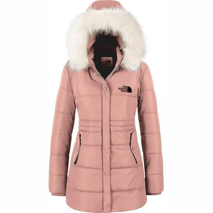 The Nokhjgrth Face-Women's Winter Warm Coats Puffer Jacket Long Drawstring Waterproof Snow Parka With Removable Faux Fur Trim Hood
