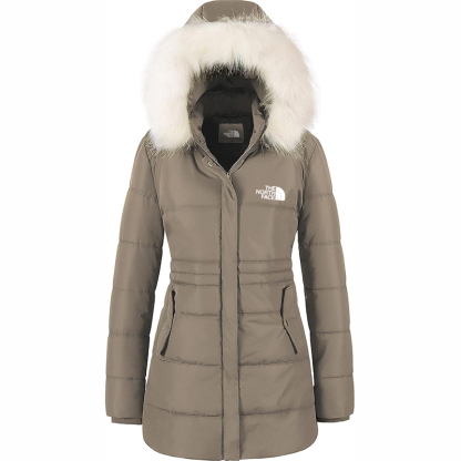 The Nokhjgrth Face-Women's Winter Warm Coats Puffer Jacket Long Drawstring Waterproof Snow Parka With Removable Faux Fur Trim Hood