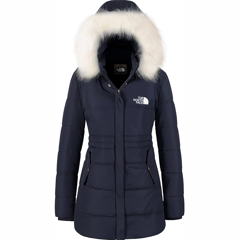 The Nokhjgrth Face-Women's Winter Warm Coats Puffer Jacket Long Drawstring Waterproof Snow Parka With Removable Faux Fur Trim Hood