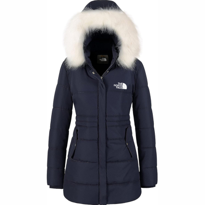 The Nokhjgrth Face-Women's Winter Warm Coats Puffer Jacket Long Drawstring Waterproof Snow Parka With Removable Faux Fur Trim Hood