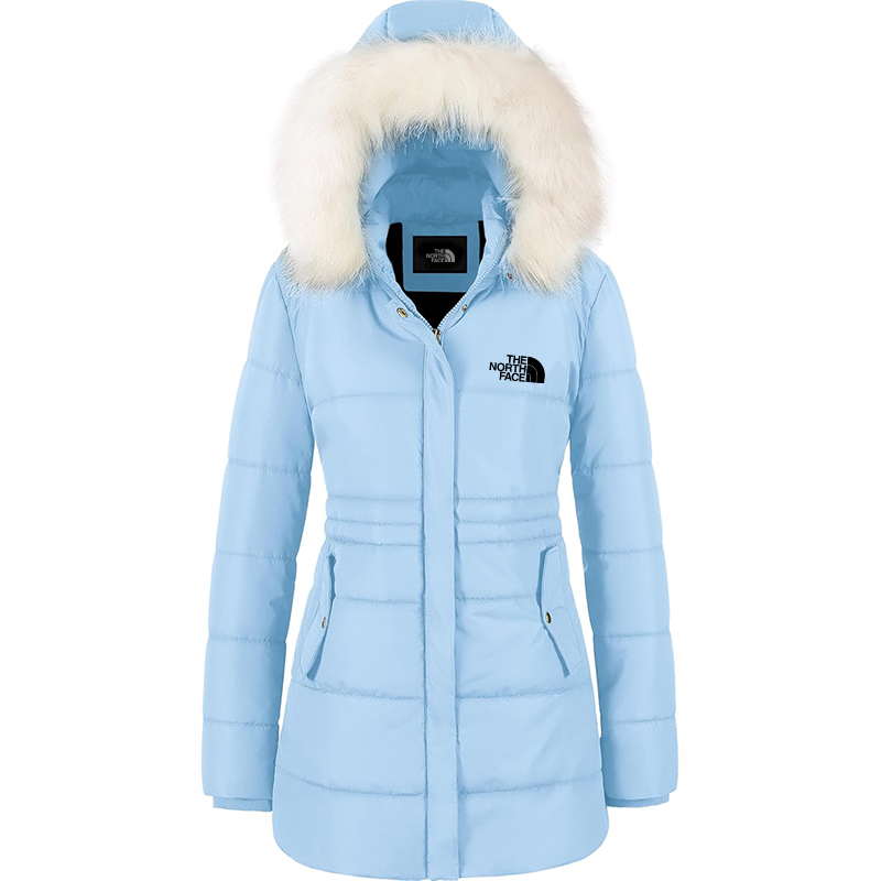 The Nokhjgrth Face-Women's Winter Warm Coats Puffer Jacket Long Drawstring Waterproof Snow Parka With Removable Faux Fur Trim Hood