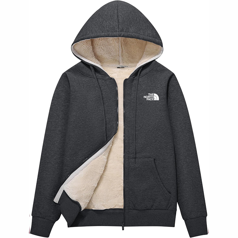 The Nokhjgrth Face-Women Winter Hoodies Zip Up Fleece Sherpa Lined Warm Sweatshirts Jacket