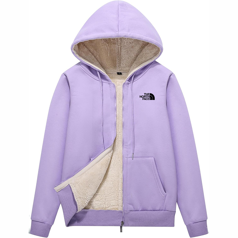 The Nokhjgrth Face-Women Winter Hoodies Zip Up Fleece Sherpa Lined Warm Sweatshirts Jacket