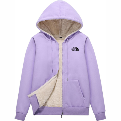 The Nokhjgrth Face-Women Winter Hoodies Zip Up Fleece Sherpa Lined Warm Sweatshirts Jacket