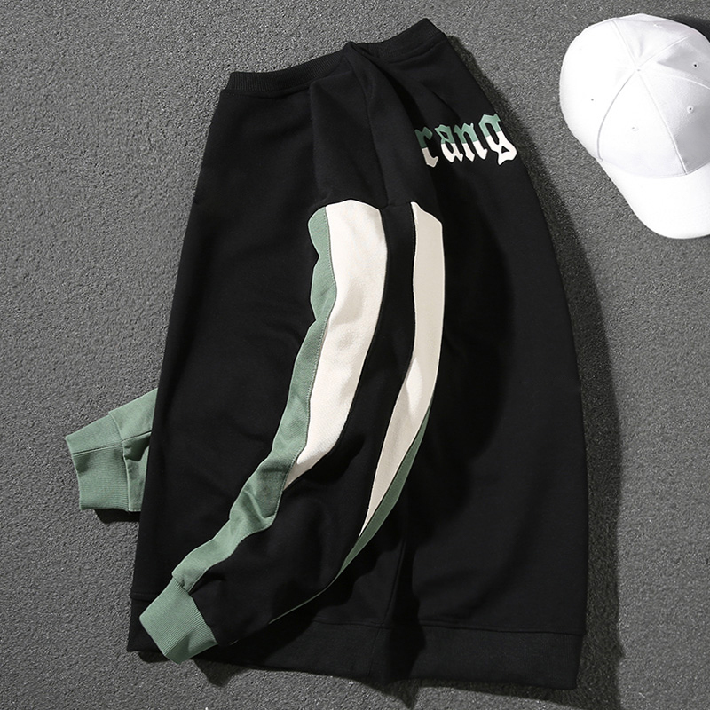 Round neck pullover color block sweatshirt