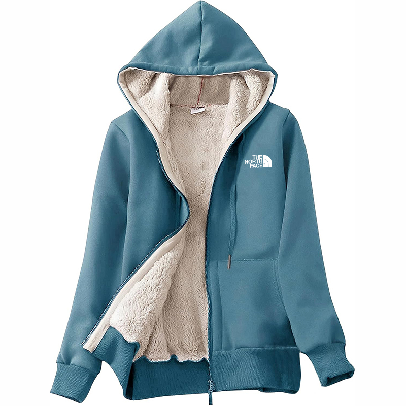 The Nokhjgrth Face-Women's Casual Full Zip Up Sherpa Lined Hoodie Sweatshirt Jacket Coat