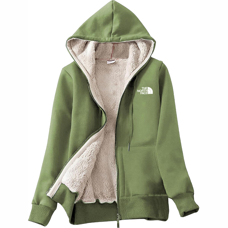 The Nokhjgrth Face-Women's Casual Full Zip Up Sherpa Lined Hoodie Sweatshirt Jacket Coat