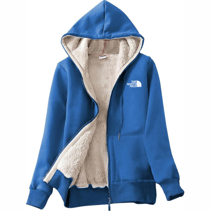 The Nokhjgrth Face-Women's Casual Full Zip Up Sherpa Lined Hoodie Sweatshirt Jacket Coat