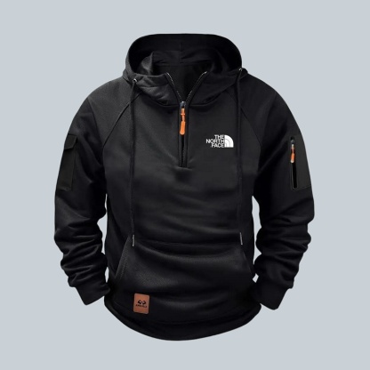 Sudadera con Capucha de Cremallera Media para Hombre - Acolchada y Ajustable para Otoño/Invierno