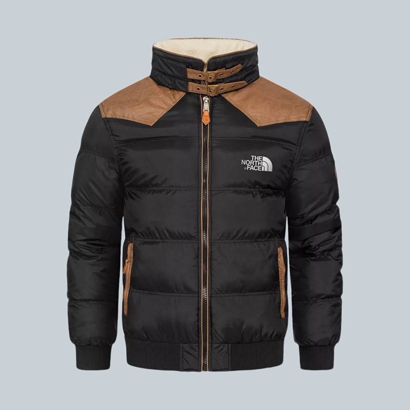 𝗧𝗵𝗲 𝗡𝗼𝗿𝘁𝗵 𝗙𝗮𝗰𝗲- Chaqueta bomber vintage de cuello alto y cachemira