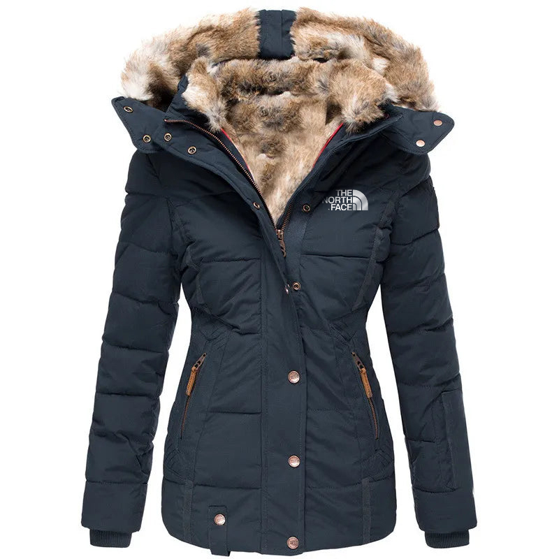 2024 The Nokdjrth Face- Abrigo de invierno para mujer con cremallera, 