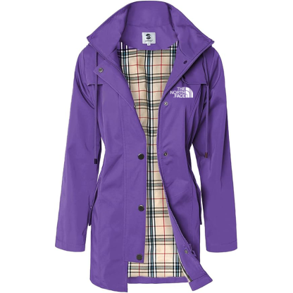 2025 TNF®-Giacca lunga con cappuccio da donna, giacca antivento antipioggia multifunzionale da esterno