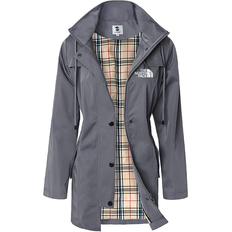 2025 TNF®-Giacca lunga con cappuccio da donna, giacca antivento antipioggia multifunzionale da esterno