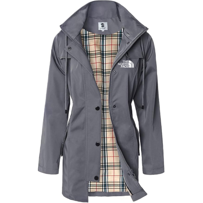 2025 TNF®-Giacca lunga con cappuccio da donna, giacca antivento antipioggia multifunzionale da esterno