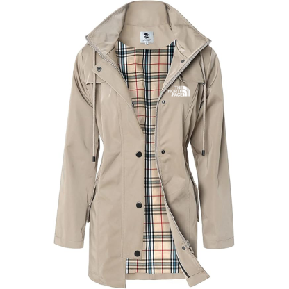 2025 TNF®-Giacca lunga con cappuccio da donna, giacca antivento antipioggia multifunzionale da esterno