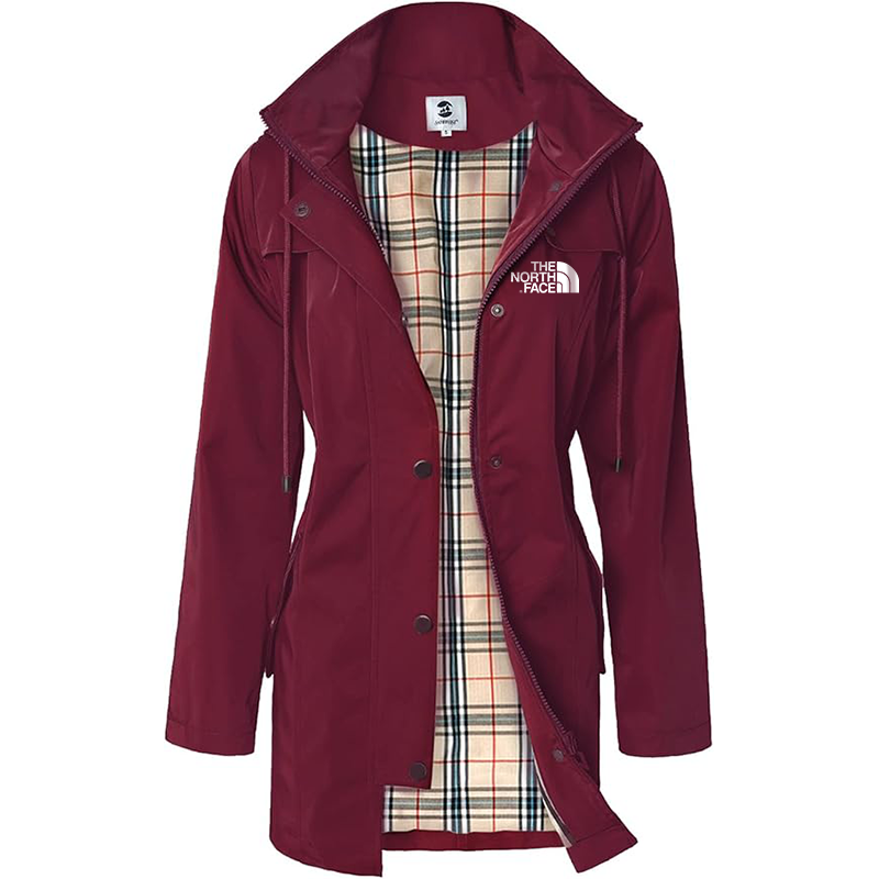 2025 TNF®-Giacca lunga con cappuccio da donna, giacca antivento antipioggia multifunzionale da esterno