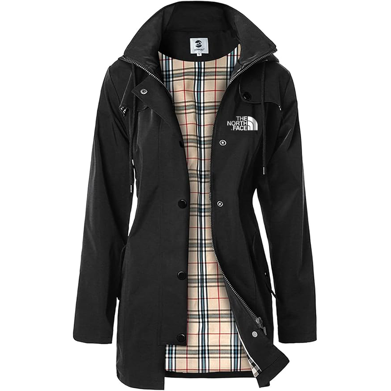 2025 TNF®-Giacca lunga con cappuccio da donna, giacca antivento antipioggia multifunzionale da esterno