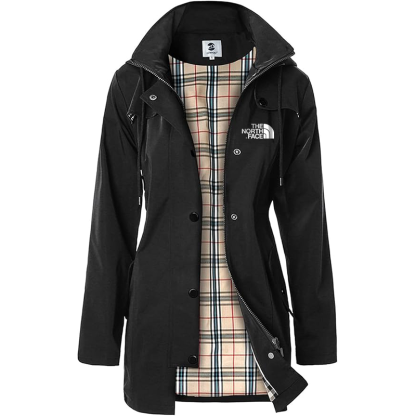 2025 TNF®-Giacca lunga con cappuccio da donna, giacca antivento antipioggia multifunzionale da esterno