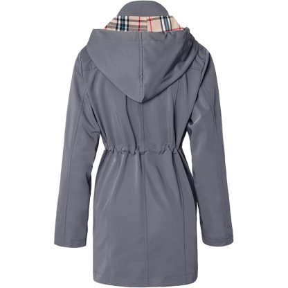 2025 TNF®-Giacca lunga con cappuccio da donna, giacca antivento antipioggia multifunzionale da esterno