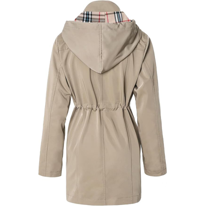 2025 TNF®-Giacca lunga con cappuccio da donna, giacca antivento antipioggia multifunzionale da esterno