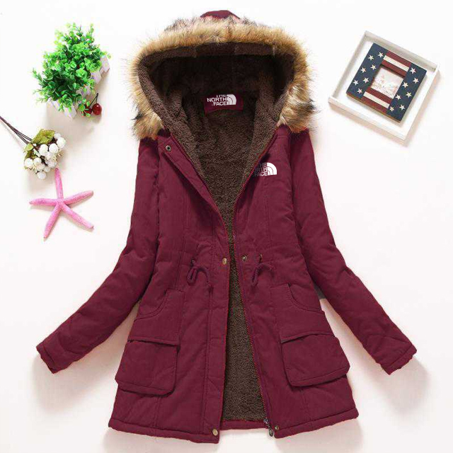 TNF®-Giacca da donna in lana d'agnello con cappuccio a maniche lunghe standard ispessita di grandi dimensioni e inverno