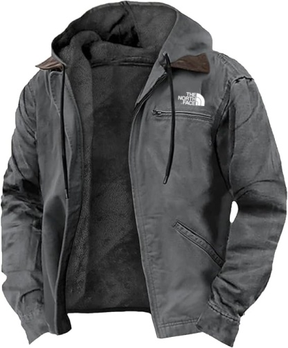 TNF®-Giacca invernale con cappuccio pesante 2024 Cappotti foderati in sherpa in pile caldo ed elegante con tasche
