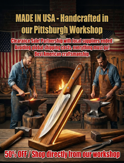 【🔪 Hand-Forged Kitchen Knife】🪚Sharp as a saw - 🛡️Rust-resistant and sharp - 🌟Resistant to dulling and deformation - 🥇Expertly crafted by a century-old Pittsburgh workshop