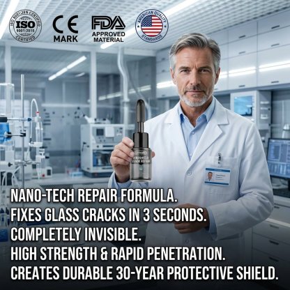 【🧪Glass Crack Repair Solution】⏱️Seamlessly repairs in 3 seconds -🪞Suitable for glass, eyeglasses, mirrors, etc. -👍Forms a protective layer lasting 30 years without cracking