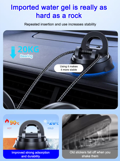Intelligent suction cup multifunction console with navigation phone holder