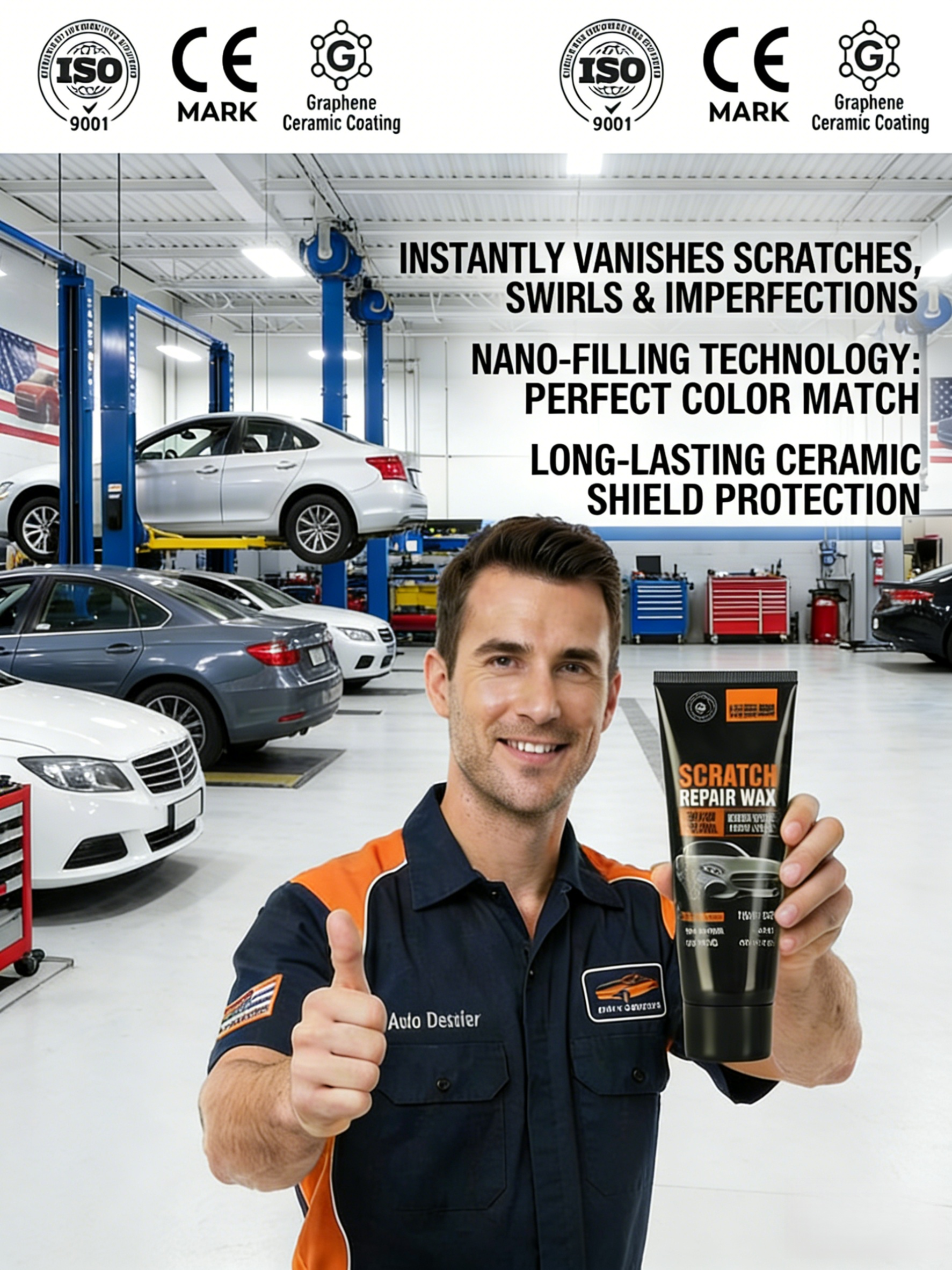 【Universal Car Scratch Repair Wax】🥇Repairs scratches in 3 seconds -✨Suitable for any car color -🛡️Forms a protective layer to prevent further damage