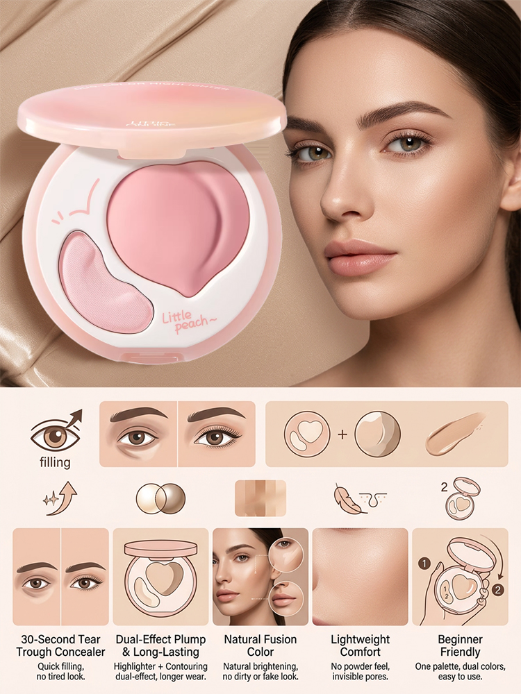 30-second tear trough dual-tone highlighter palette