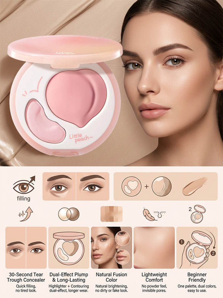 30-second tear trough dual-tone highlighter palette